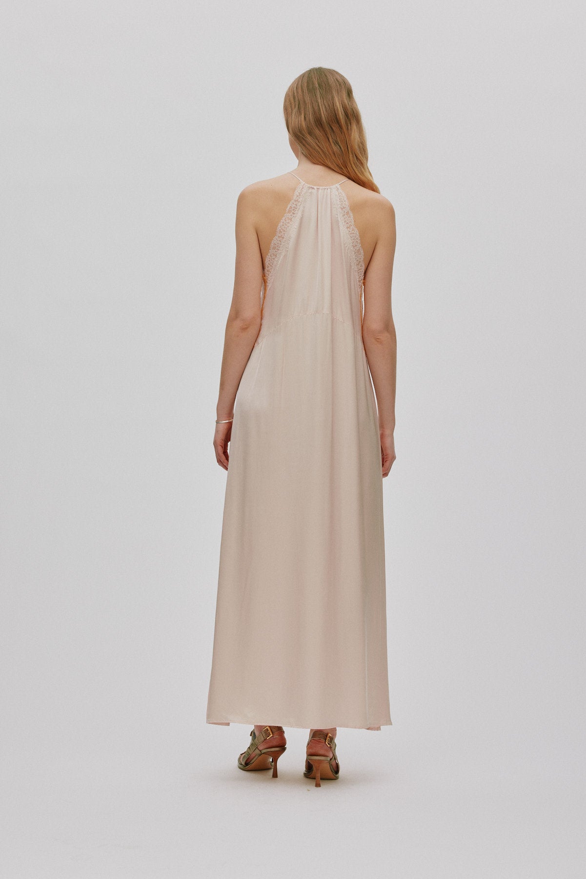 Chefira - Contrast lace camisole dress I Light rose 3 - Rabens Saloner