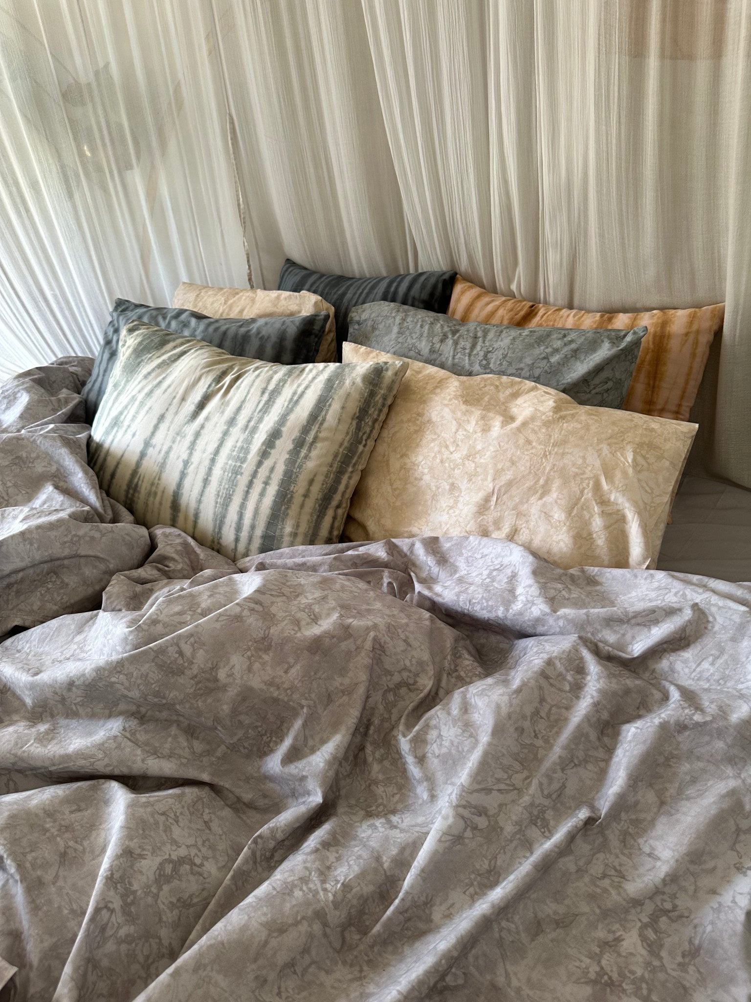 Marbled pillow sham - Pillow sham 50x70 cm I Ivory 2 - Rabens Saloner
