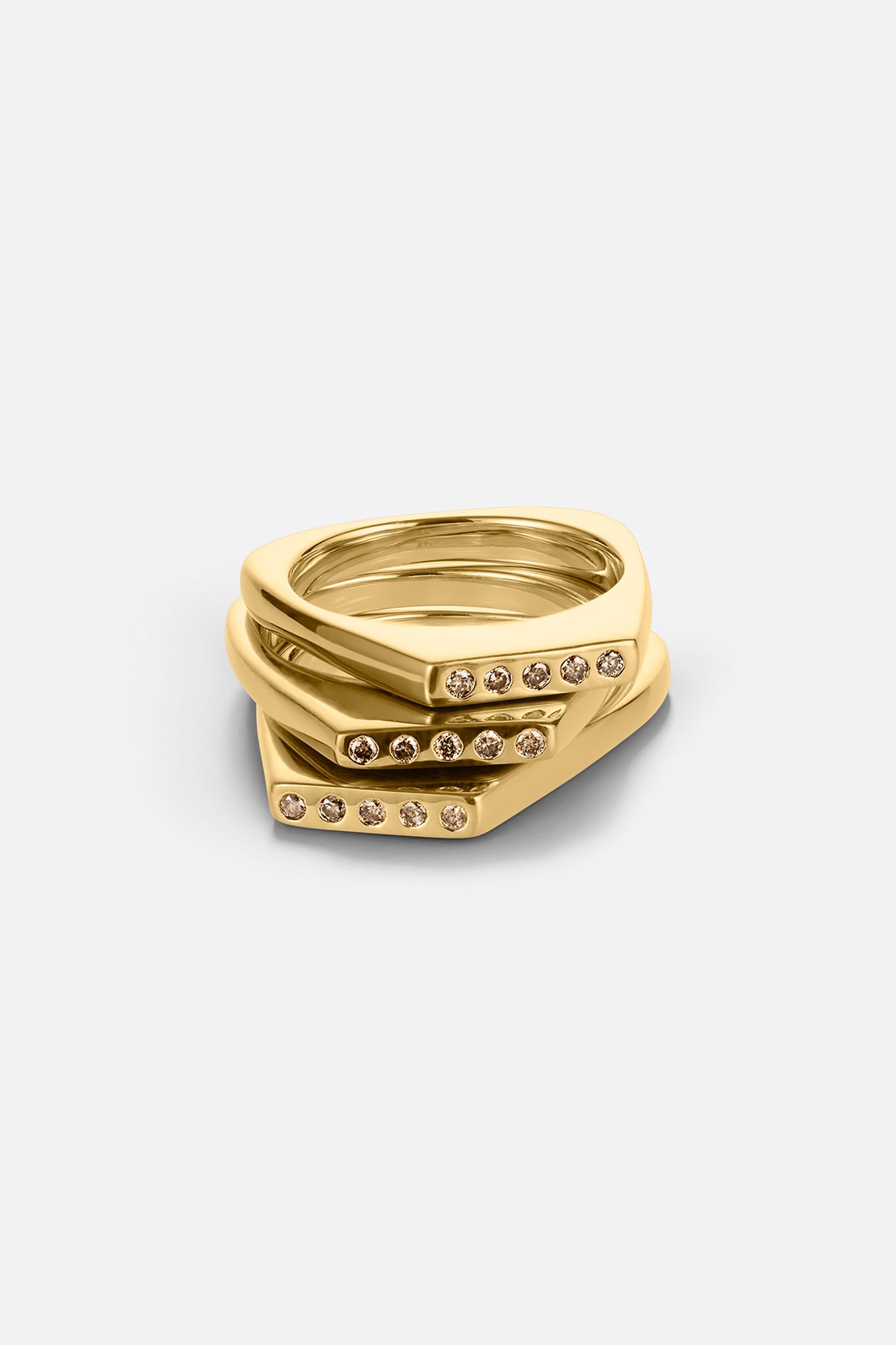 Diamond ring medium - Rabens Momento I Gold w/ Champagne diamond 6 - Rabens Saloner