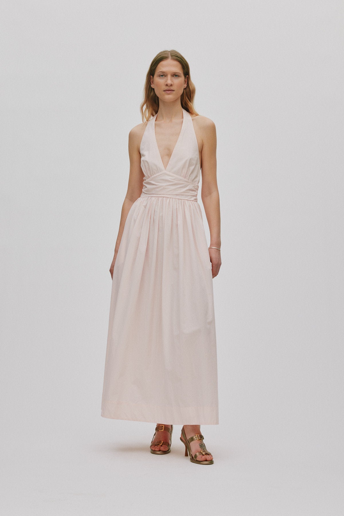 Izette - Poplin halter dress I Light rose 1 - Rabens Saloner