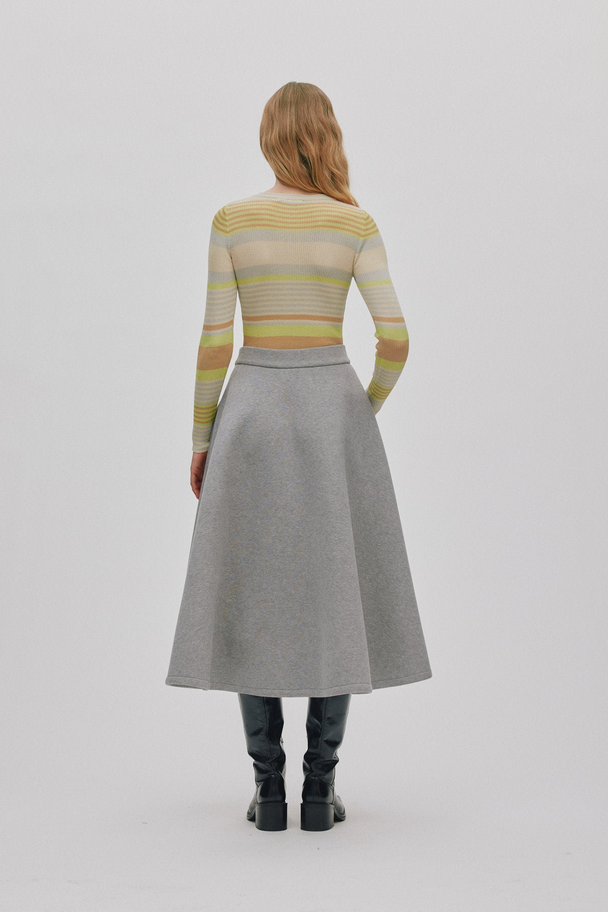 Bisharo - Varsity full skirt I Grey melange 5 - Rabens Saloner