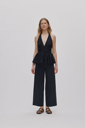 Izma - Poplin halter top I Black Black XS 1 - Rabens Saloner