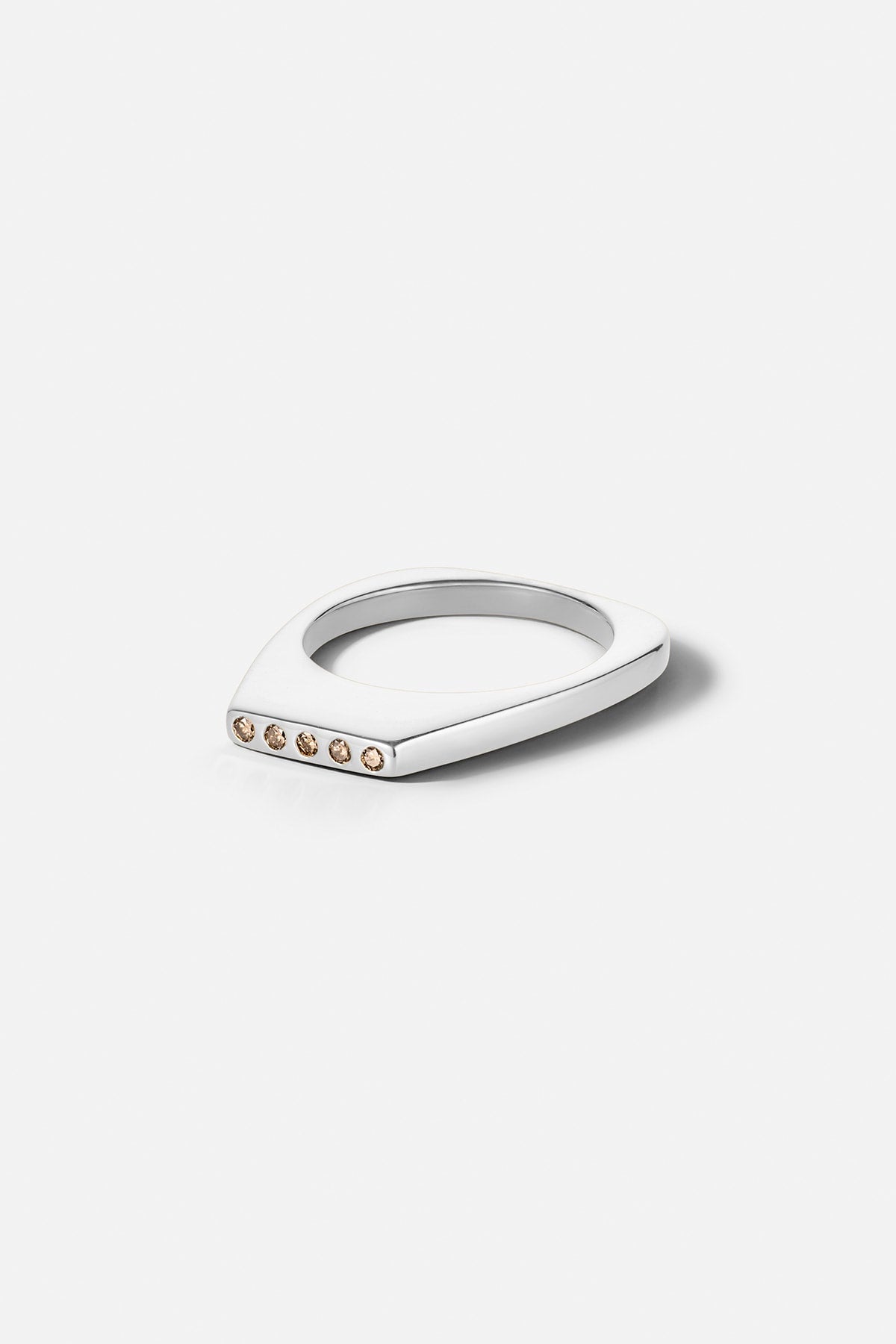 Diamond ring medium - Rabens Momento I Silver w/ Champagne diamond Silver w/ Champagne diamond 46 2 - Rabens Saloner