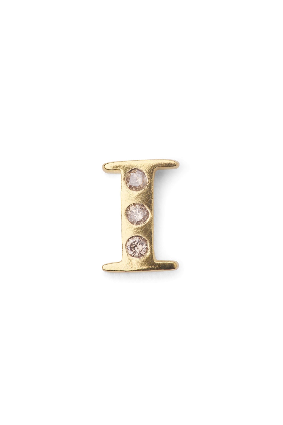 Diamond letter ear stud - Rabens Momento I Gold w/ Champagne diamond Gold w/ Champagne diamond I 23 - Rabens Saloner