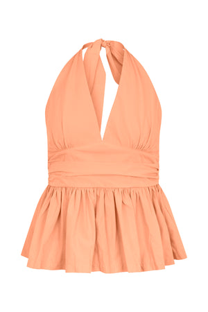 Izma - Poplin halter top I Mandarin Mandarin XS 1 - Rabens Saloner