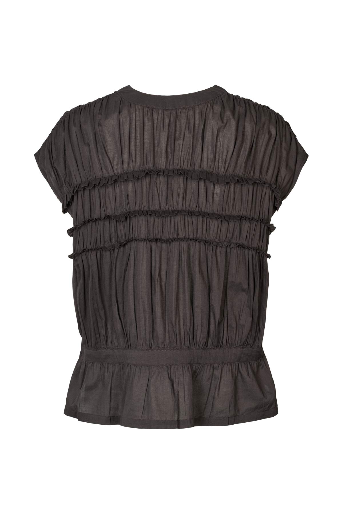 Elenor - Voile frill top I Liquorice 5 - Rabens Saloner