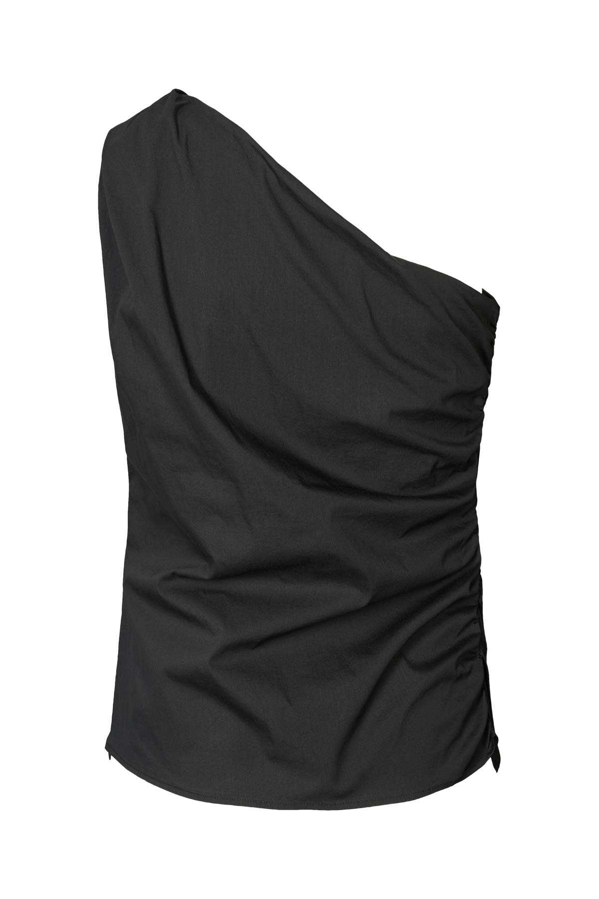 Mirha - Papery one shoulder top I Black 5 - Rabens Saloner